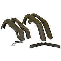 Crown Front And Rear Fender Flares-Black,Thermoplastic,Flat