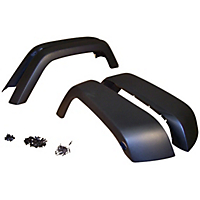 Crown Front And Rear Fender Flares-Black,Plastic,Flat