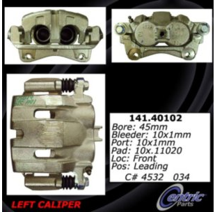 Centric 141.40102 Brake Caliper, Remanufactured, Semi-loaded (Ca