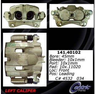 Centric 142.40101 Brake Caliper - Loaded (Caliper, Hardware & Pa